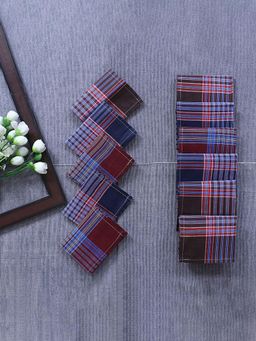 Kuber Industries - Soft Cotton Handkerchief for Men - Dark Color Multicolor (Pack of 12)