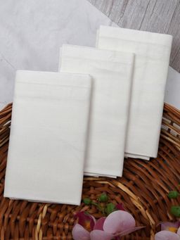 Kuber Industries - Cotton Handkerchief for Men Plain Self Dot - White (Pack of 12)