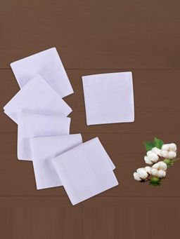Kuber Industries - Reusable Soft Cotton Handkerchief for Men with Box - White (Pack of 12)