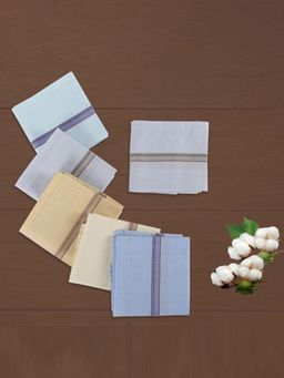 Kuber Industries - Reusable Soft Cotton Handkerchief for Men with Box - Light Color (Pack of 12)