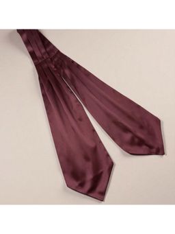 The Tie Hub - Men Sold Burgundy Satin Cravat