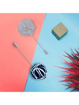 The Tie Hub - Blossom Blue & White Marigold Lapel Pins (Pack of 2)