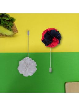 The Tie Hub - Blue & Red Marigold & White Marigold Lapel Pins (Pack of 2)