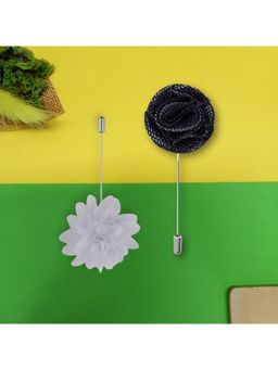 The Tie Hub - Blossom Blue & White Dahlia Lapel Pins (Pack of 2)