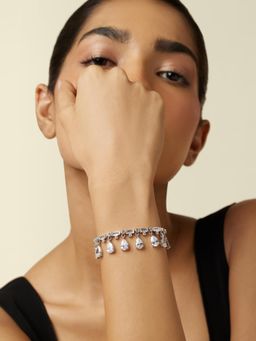 Isharya - Elysian Charm Bracelet In Rhodium Plating - White