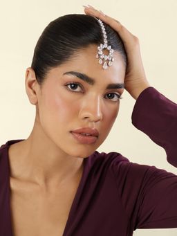 Isharya - Celestial Radiance Maan tikka In Rhodium Plating - White