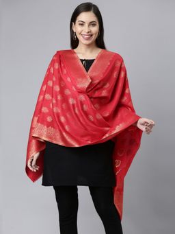 Pashmoda - Women Red Kaani Zari Shawl