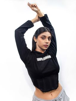 RISING AMONG - Carbon Hooded Crop Top