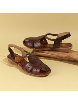 LAZERA SHOES - Women Brown Leather Sandals