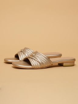 ERIDANI - Anika Gold Slip On Flats