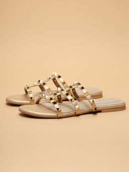 ERIDANI - Edena Gold Studded Flats