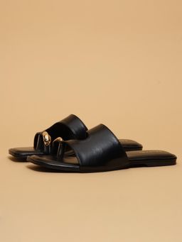 ERIDANI - Jemima Black Solid Flats