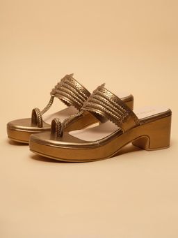 ERIDANI - Leher Antique Bronze Kolhapuris