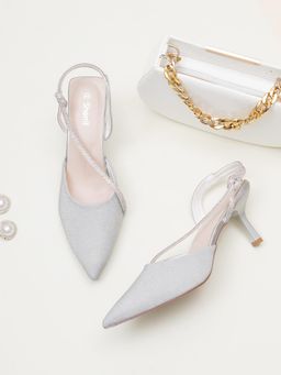 Sherrif Shoes - Women Silver Trendy Sandal Heels