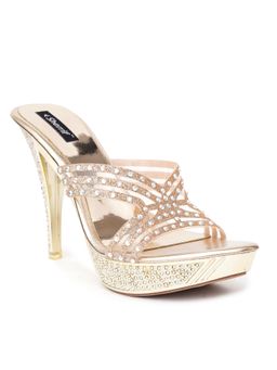 Sherrif Shoes - Women Gold Trendy Sandal Heels