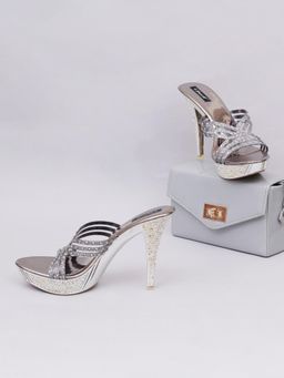 Sherrif Shoes - Women Grey Trendy Sandal Heels