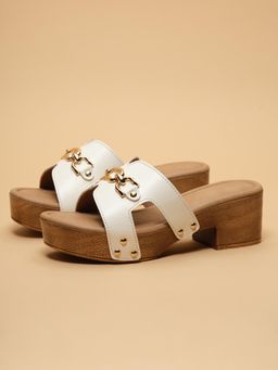 ERIDANI - Theia White Slip On Heels