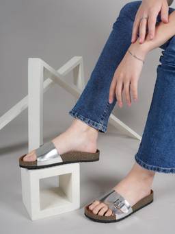 MOZAFIA - Silver Women Casual Sandals