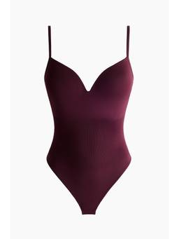 H&M - Women Red Seamless Light Shape Bodysuit