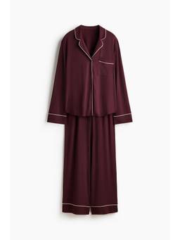 H&M - Women Red Viscose-Blend Pyjamas and Shirt