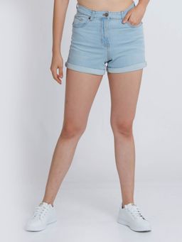 Zink London - Women Blue Solid Shorts