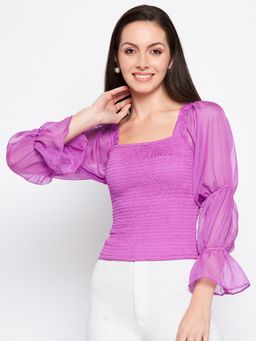CAMLA - Women Solid Mauve Top