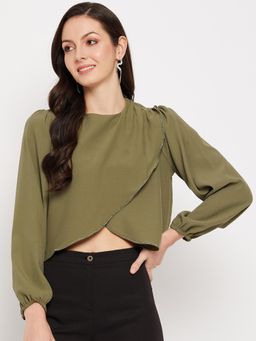 CAMLA - Women Solid Dark Green Top