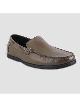 EZOK - Men Slip On Leather Casual Loafers Green