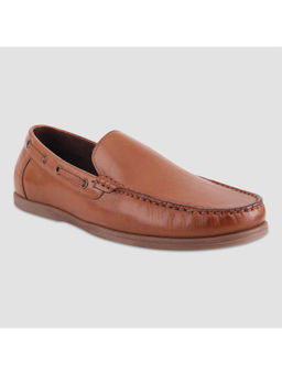 EZOK - Men Slip On Leather Casual Loafers Brown
