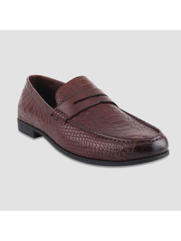 EZOK - Men Slip On Leather Formal Loafers Brown
