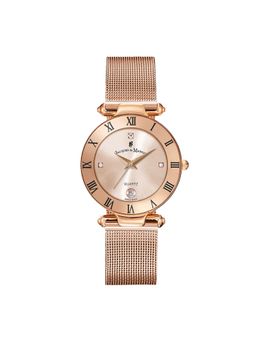 Jacques Du Manior - Coupole Mesh Swiss Made Analogue Rose Gold Round Dial Womens Watch- Rcm.50
