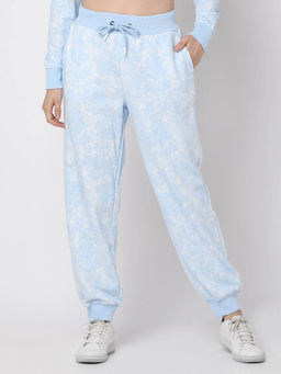 GAP - Women Blue Mid-Rise Abstract Print Joggers