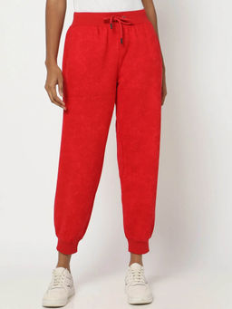 GAP - Women Red Abstract Mid-Rise Joggers