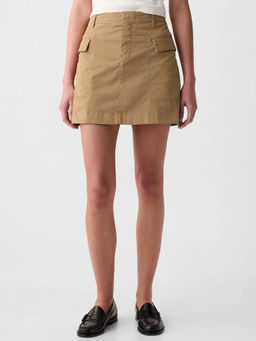 GAP - Women Beige Relaxed Fit Mid-Rise Skirt