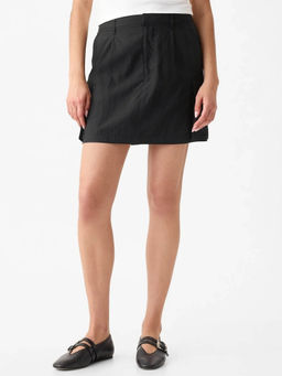 GAP - Women Black Mid-Rise Relaxed Fit Skirt