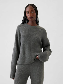 GAP - Women Grey Round Neck Pullover Sweater