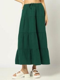 GAP - Women Green Tiered Maxi Skirt