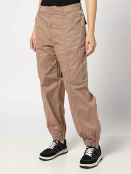 GAP - Women Beige Regular Fit Mid-Rise Joggers