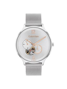 Calvin Klein - Timeless Mesh Automatic Silver Round Dial Womens Watch - 25200121