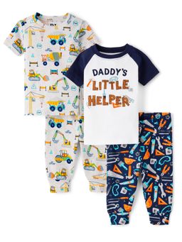 The Children's Place - Boys Construction Snug Fit Cotton T-Shirt with Pajama (Set of 2)