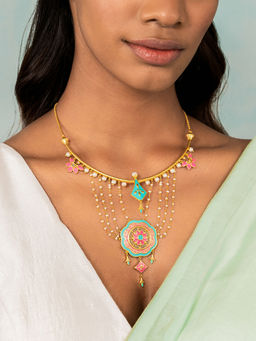Shaya by CaratLane - Iski Uski Necklace in Gold Plated Alloy