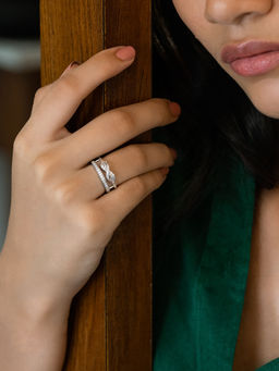 Shaya by CaratLane - Infinite Friendship Ring in Rhodium Plated 925 Silver