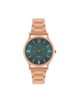 Teal by CHUMBAK - Forest Jade Watch Metal Link Strap Dial Blue