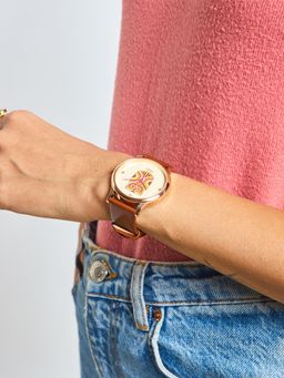 Teal by CHUMBAK - Brown PU Leather Watch