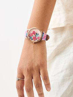 Teal by CHUMBAK - Pink PU Leather Watch