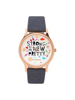 Teal by CHUMBAK - Black PU Leather Watch