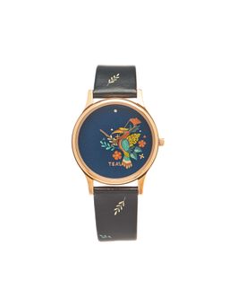 Teal by CHUMBAK - Black PU Leather Watch