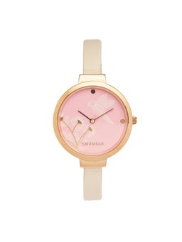 Teal by CHUMBAK - White PU Leather Watch with Bracelet set and Bracelet (Set of 4)