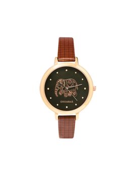 Teal by CHUMBAK - Brown PU Leather Watch and Bracelet (Set of 4)
