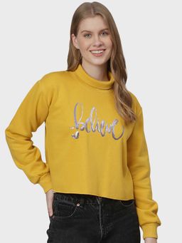 Campus Sutra - Yellow Printed Sweatshirt